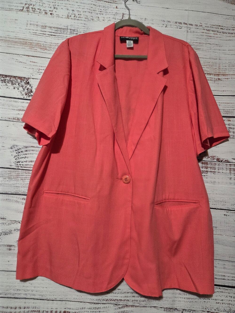 Chic Sag Harbor Coral Blazer Jacket - Women's Plus Size 18W
